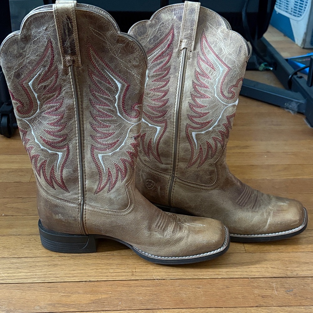 Ariat Brown and Red Heeled Boots